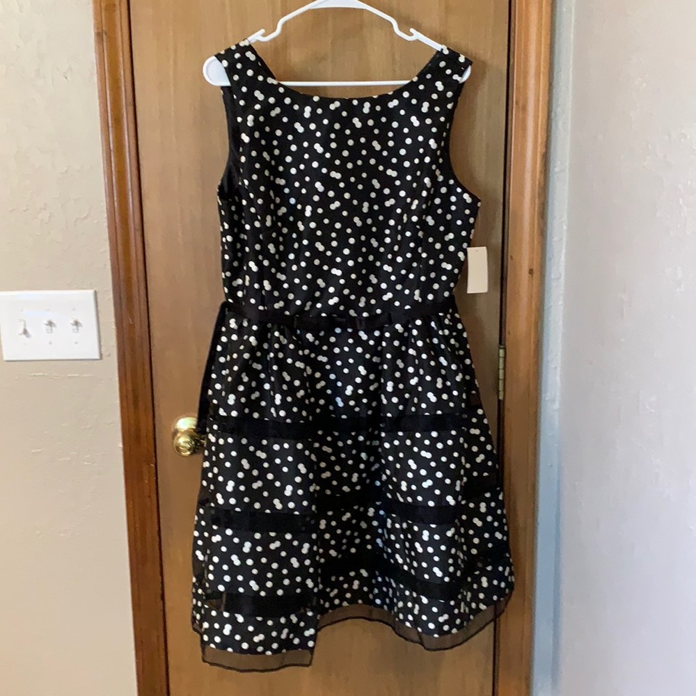Black with white polka dots dress